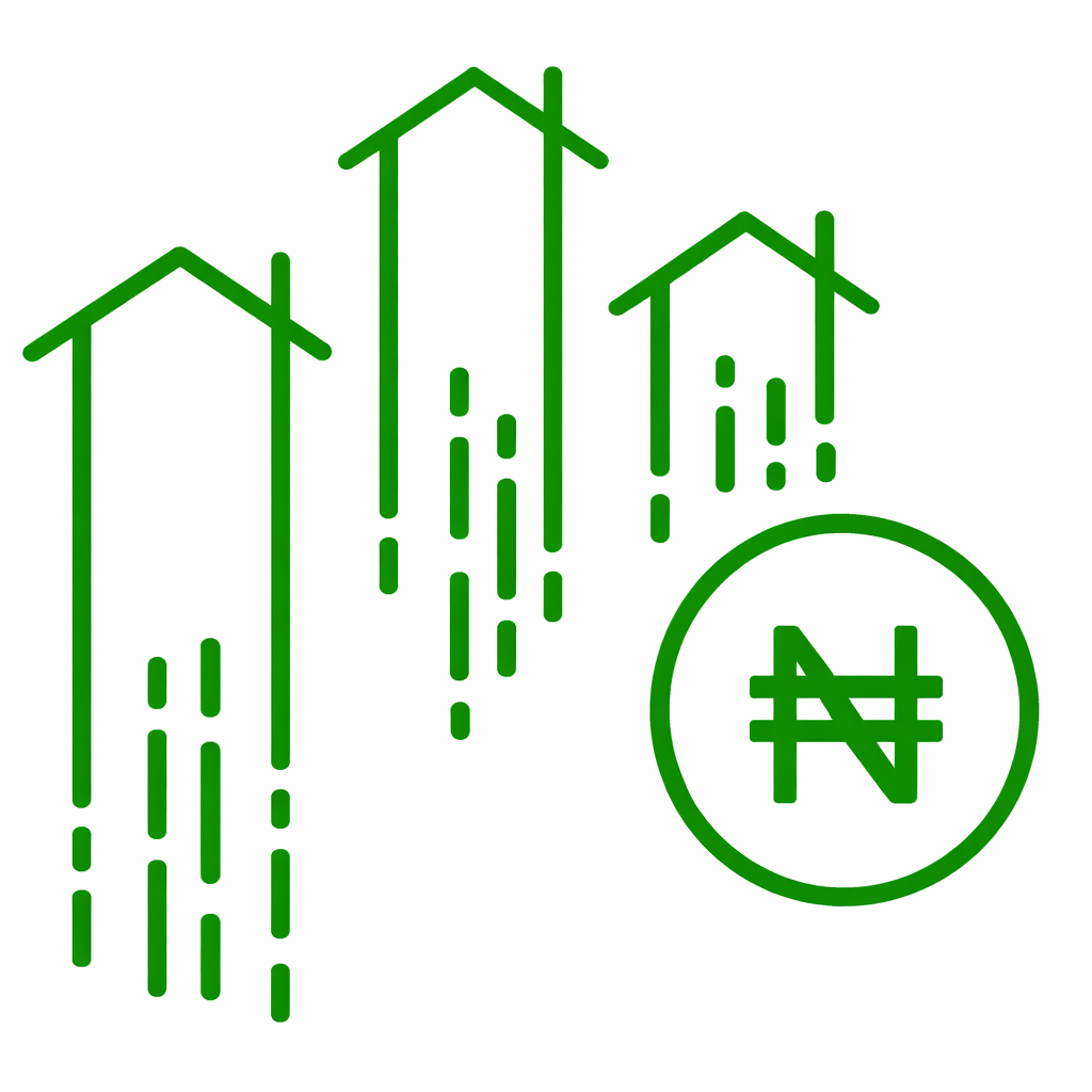 naira housing icons in green