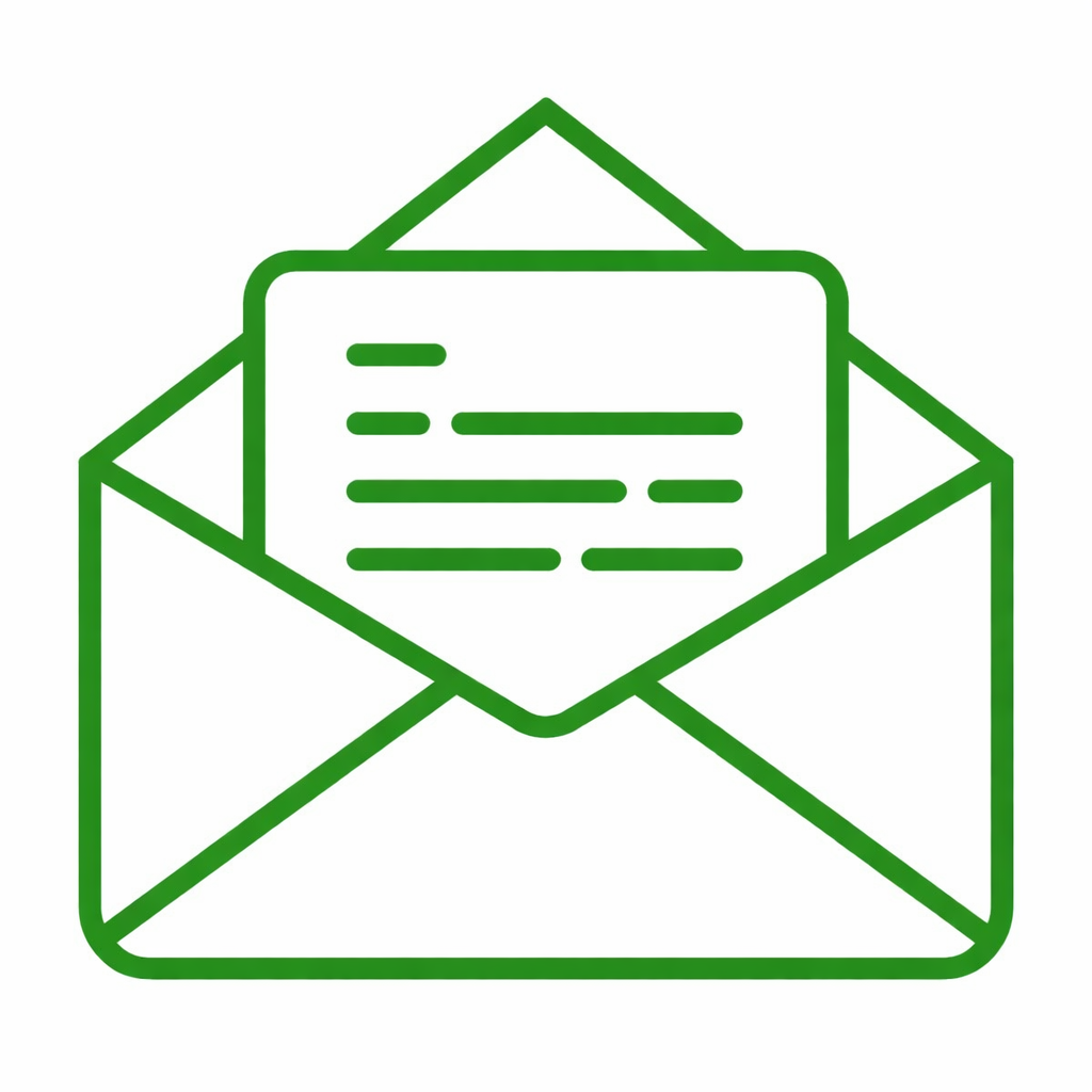 open envelope with letter icon